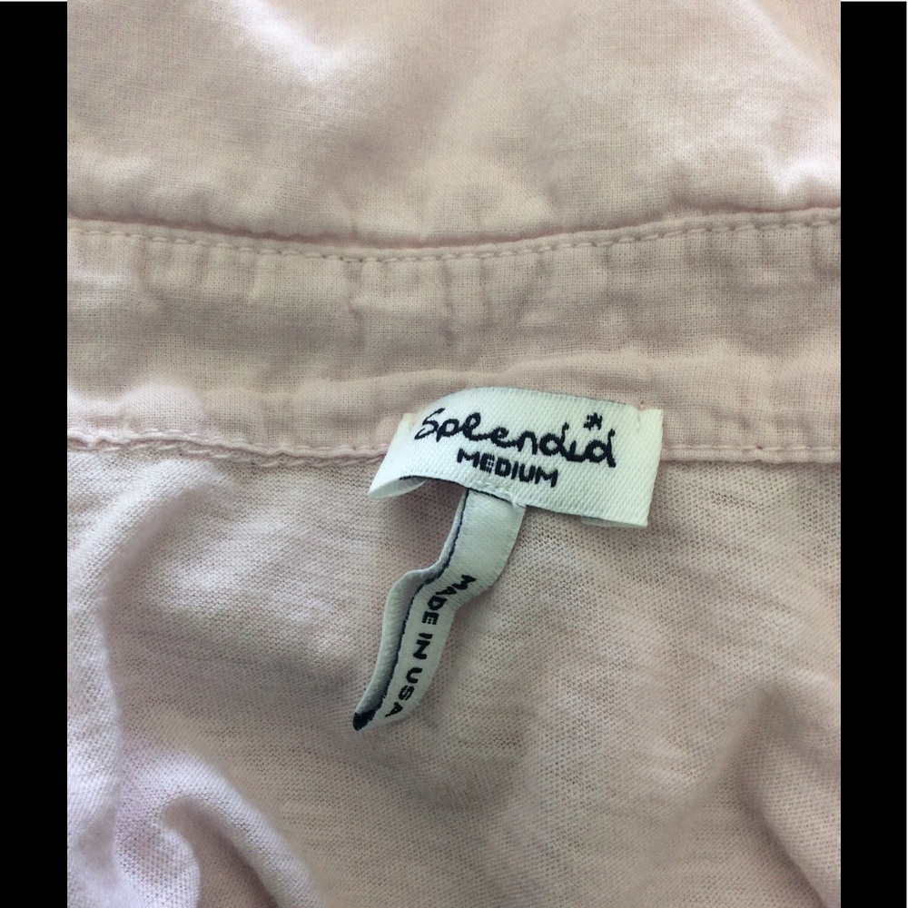 EUC Splendid 100% Supima Cotton Roll-Cuff L/S Collared Button-Down, PINK M - Picture 6 of 13